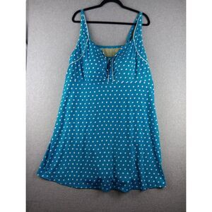 Women's Plus US Size 4X (30) Bathing Swim Suit One Piece, Skirt Polka Dot‎